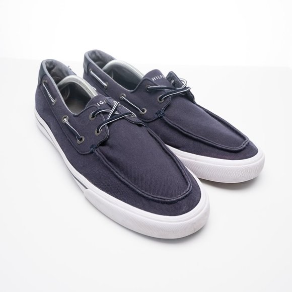 TOMMY HILFIGER navy blue boat shoe Sneaker size 11 - Picture 2 of 11